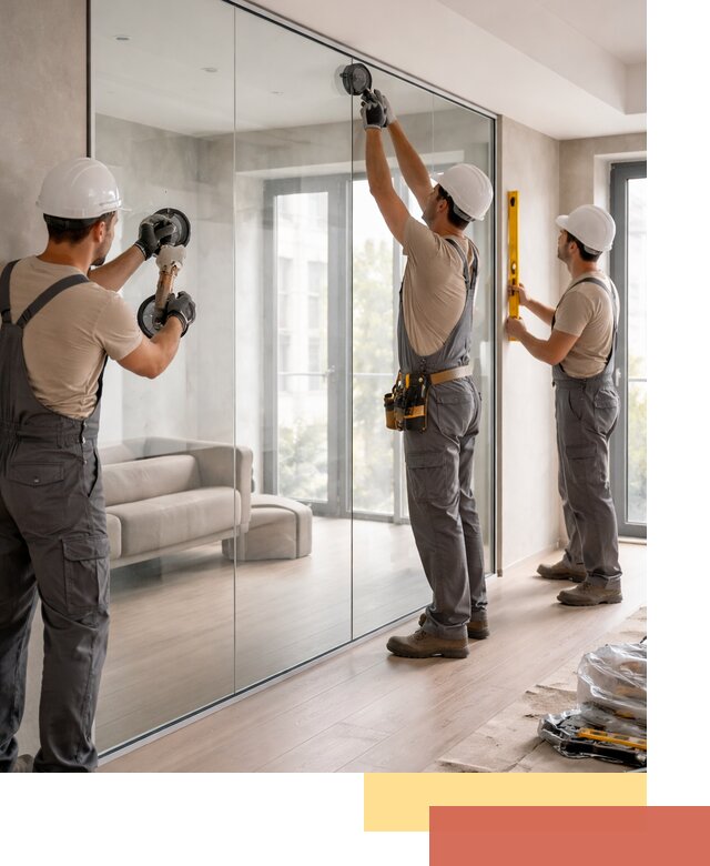 Перегородки из закаленного стекла в Крымске для офисов и квартир