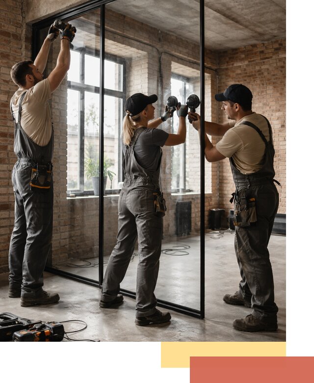 Стеклянные перегородки лофт — изготовление и монтаж в Крымске