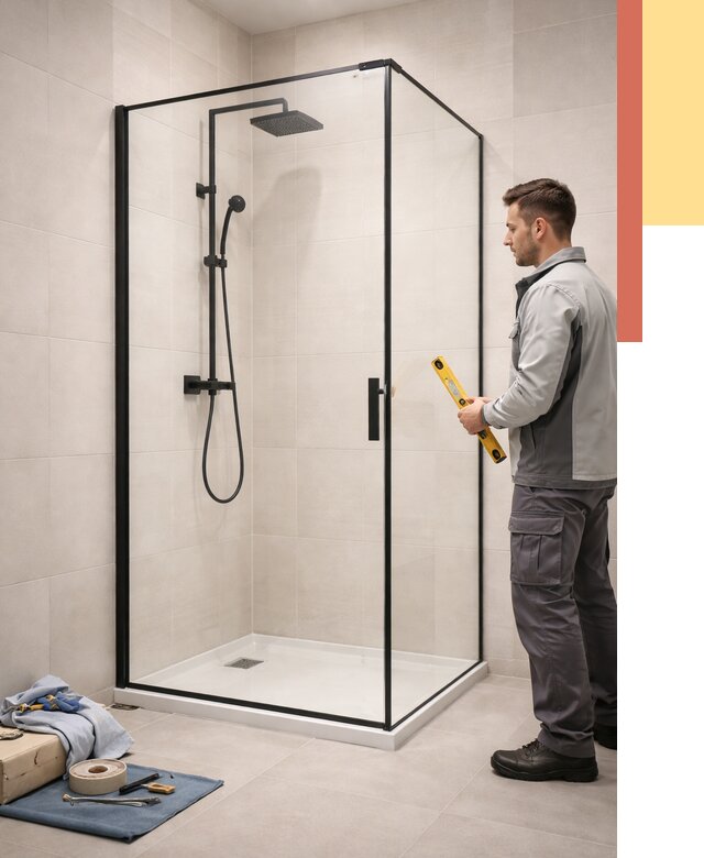 Стеклянные перегородки для душа в Крымске от 12954 руб. | Монтаж под ключ — ОТДЕЛОЧНИК-Крм