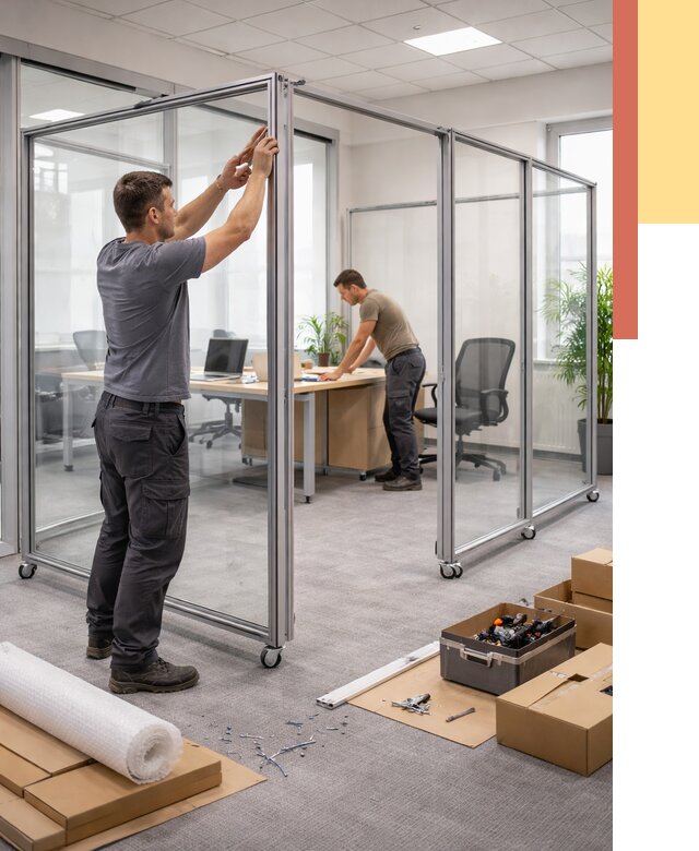 Мобильные офисные перегородки в Крымске от 12954 руб. — установка под ключ | ОТДЕЛОЧНИК-Крм