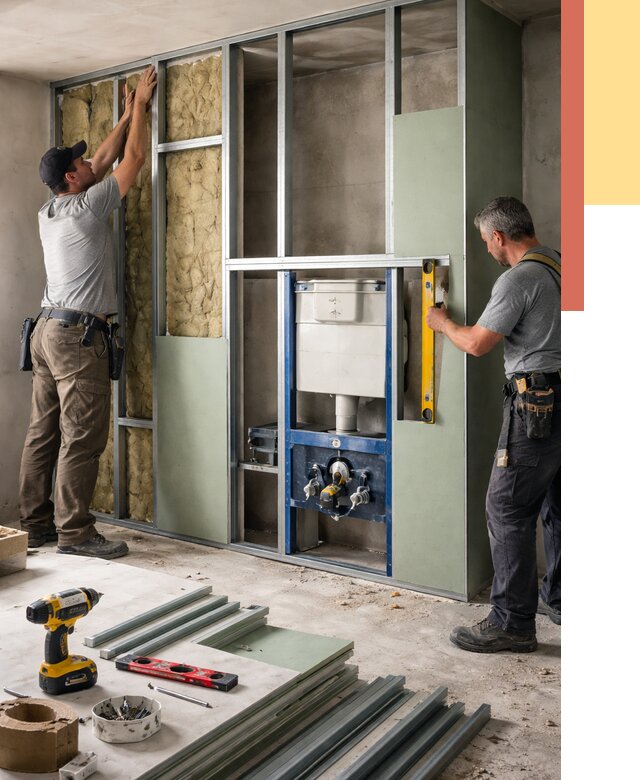 Установка сантехнических перегородок в Крымске от 8809 руб. | ОТДЕЛОЧНИК-Крм