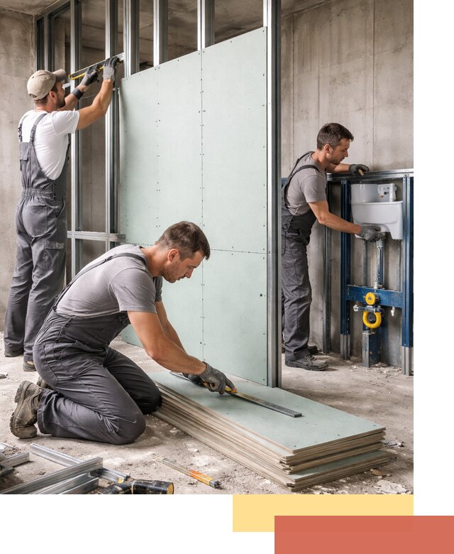 Монтаж и ремонт сантехнических перегородок в Крымске