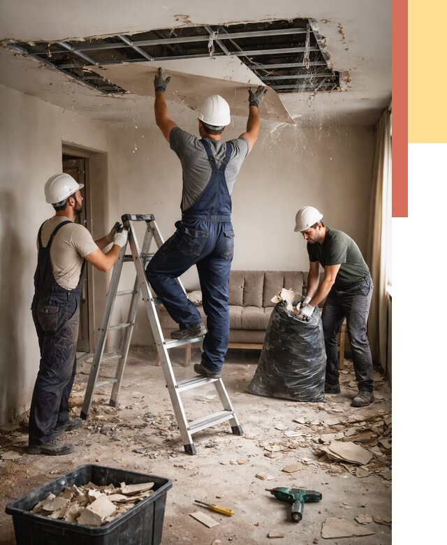 Демонтаж гипсокартонного потолка в Крымске от 435 руб. за м2 — ОТДЕЛОЧНИК-Крм