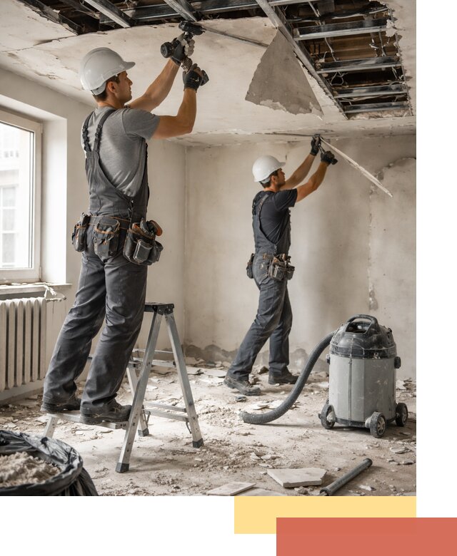 Демонтаж гипсокартонного потолка в Крымске быстро и аккуратно