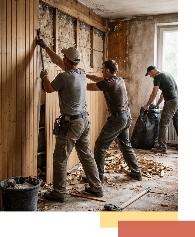 Демонтаж вагонки и вывоз материалов в Крымске