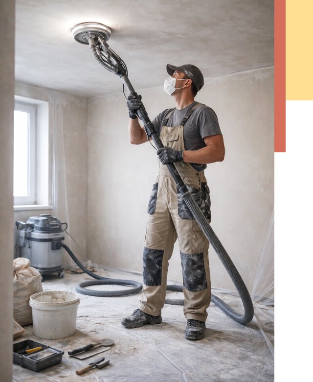 Шлифовка потолка в Крымске от 3627 руб. — услуги шлифования потолка | ОТДЕЛОЧНИК-Крм