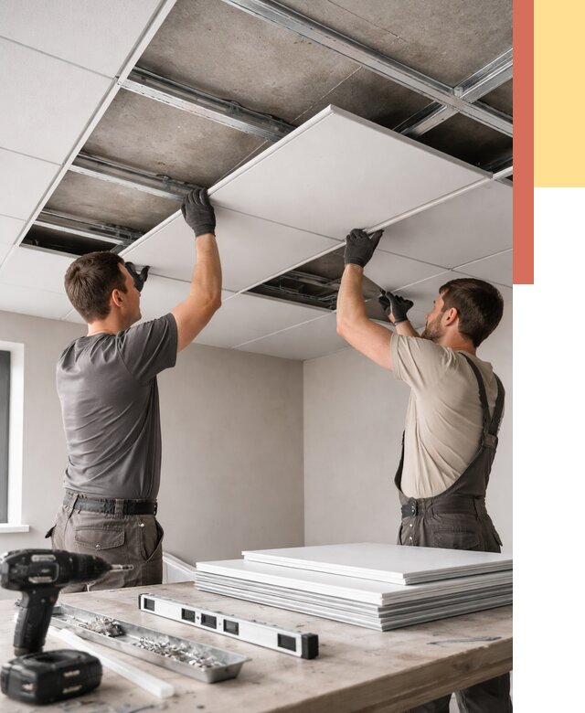 Монтаж кассетного потолка в Крымске от 4663 руб/м2 — установка и сборка | ОТДЕЛОЧНИК-Крм