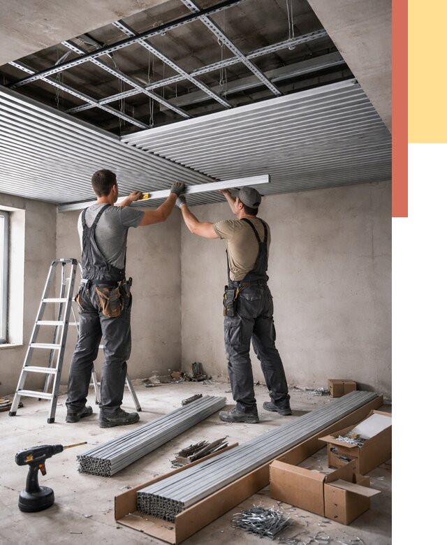 Монтаж реечного потолка в Крымске от 4663 руб. под ключ | ОТДЕЛОЧНИК-Крм