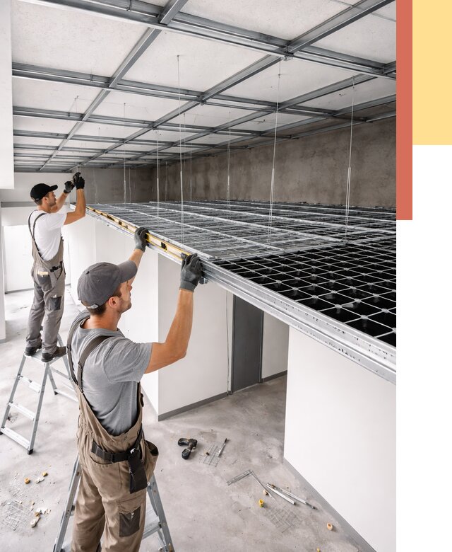 Монтаж потолка грильято в Крымске от 466 руб./м² — быстрая сборка под ключ | ОТДЕЛОЧНИК-Крм