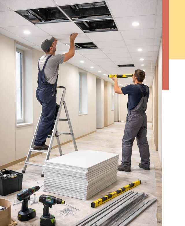 Ремонт потолка Армстронг в Крымске от 4663 руб. — быстро и недорого | ОТДЕЛОЧНИК-Крм