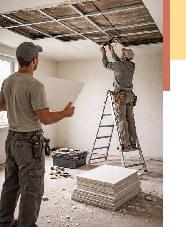 Замена плит подвесного потолка в Крымске от 1814 руб. быстро и недорого | ОТДЕЛОЧНИК-Крм