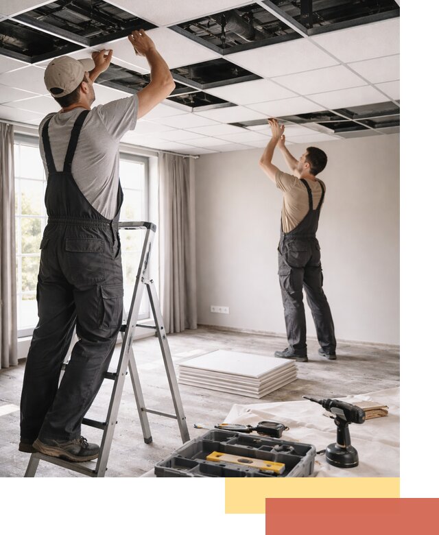 Замена плит подвесного потолка в Крымске быстро и качественно