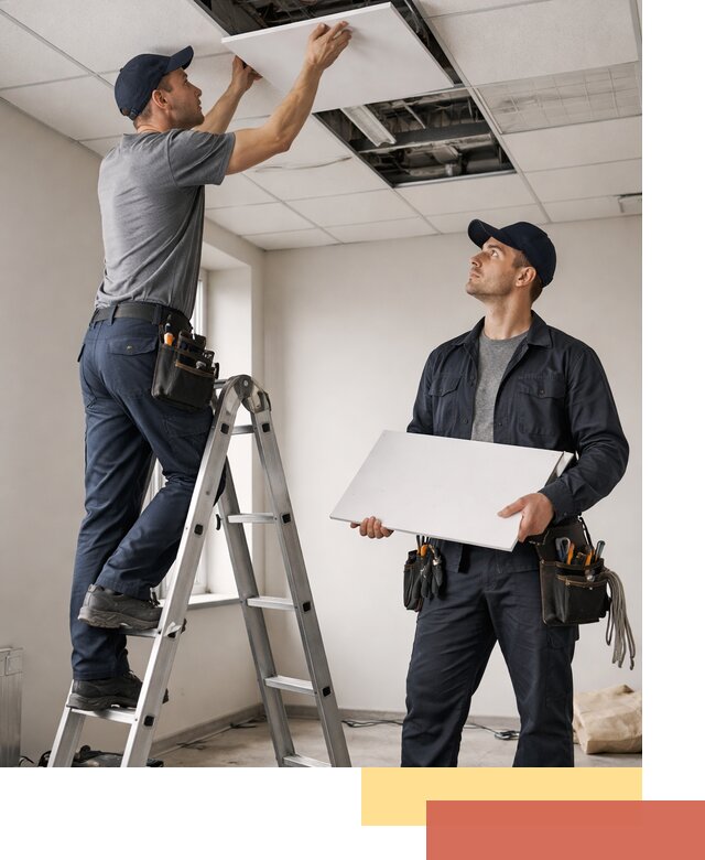 Обслуживание подвесного потолка в Крымске — ремонт и чистка