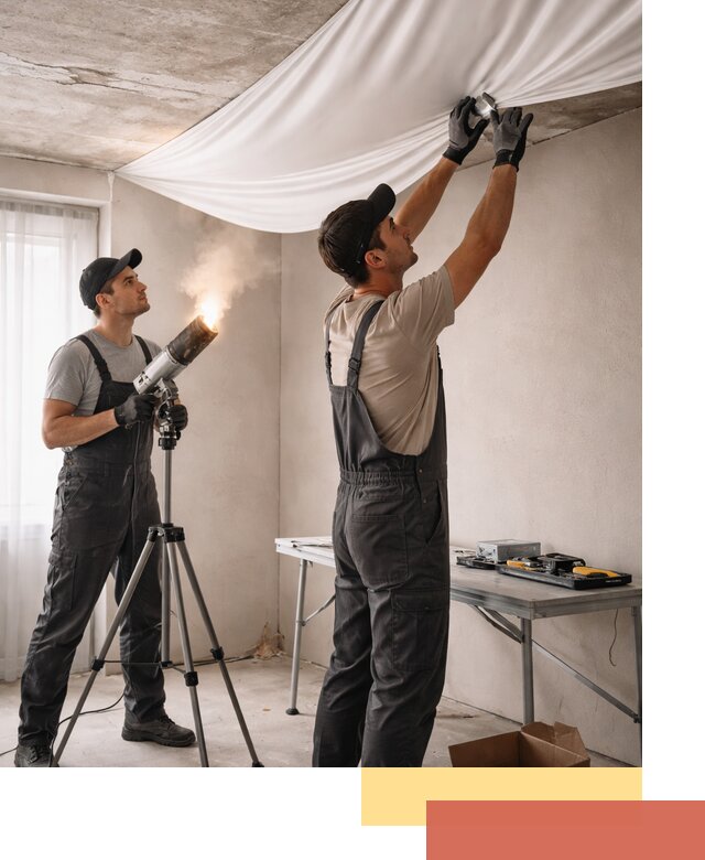 Установка натяжного потолка под ключ в Крымске