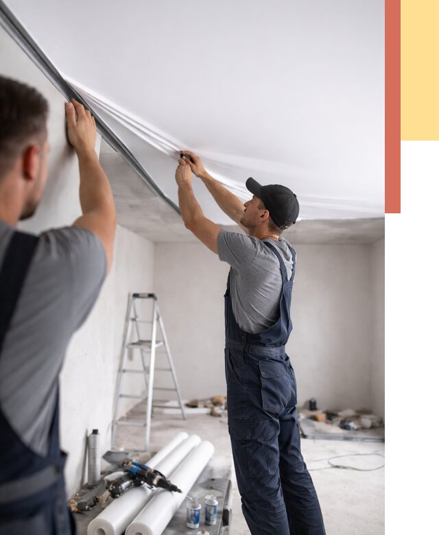 Монтаж матового натяжного потолка в Крымске от 4663 руб./м² — быстро и недорого | ОТДЕЛОЧНИК-Крм