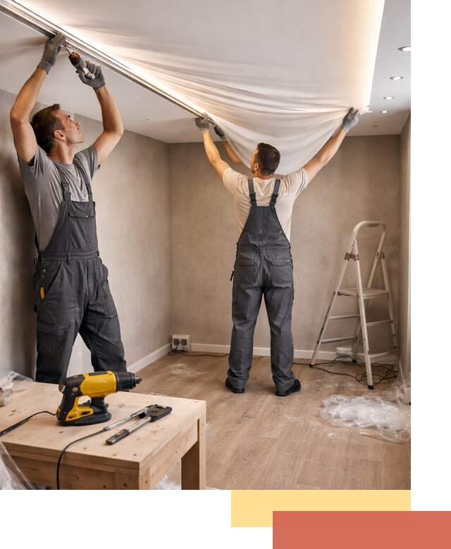 Монтаж натяжного потолка с подсветкой в Крымске цена и сроки