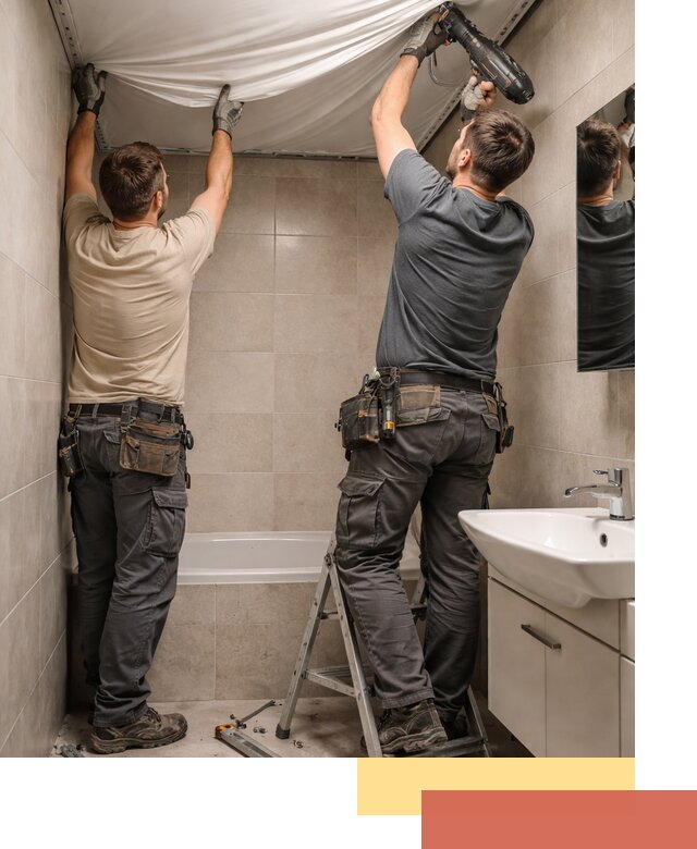 Монтаж натяжного потолка в ванной в Крымске быстро и качественно