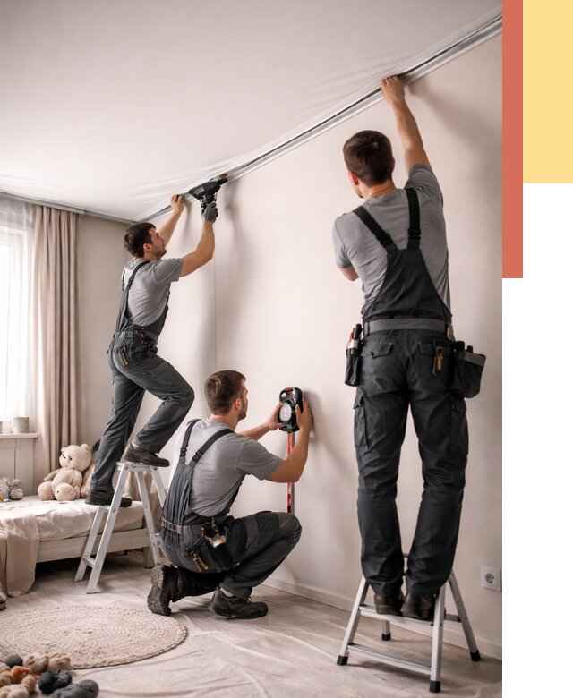 Монтаж натяжного потолка в детской в Крымске от 3627 руб. — быстро и недорого | ОТДЕЛОЧНИК-Крм