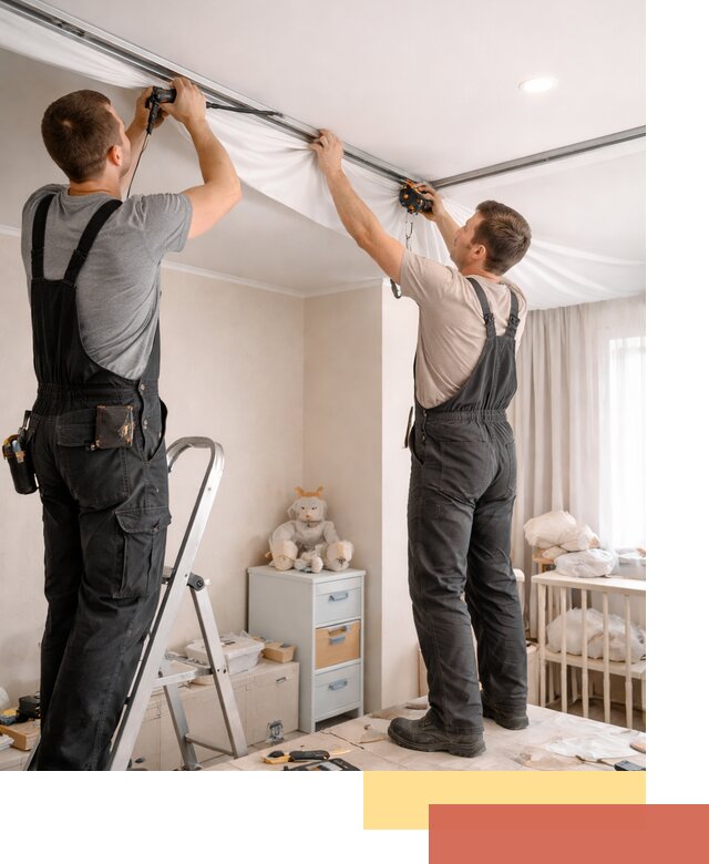 Монтаж натяжного потолка в детской комнате в Крымске