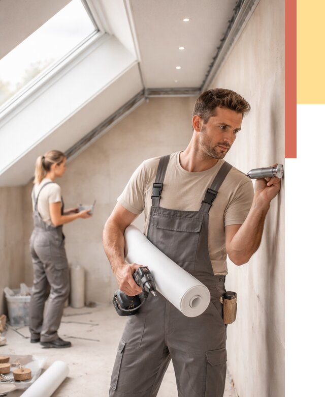 Монтаж натяжного потолка на мансарде в Крымске от 3627 руб. | ОТДЕЛОЧНИК-Крм