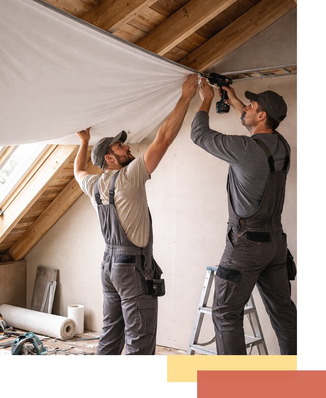 Монтаж натяжного потолка в мансарде в Крымске