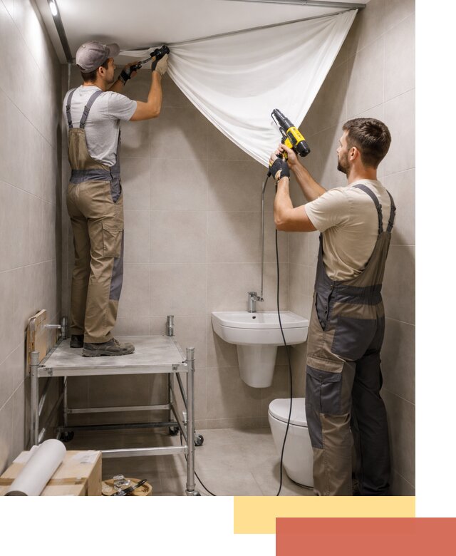 Монтаж натяжного потолка в санузле в Крымске