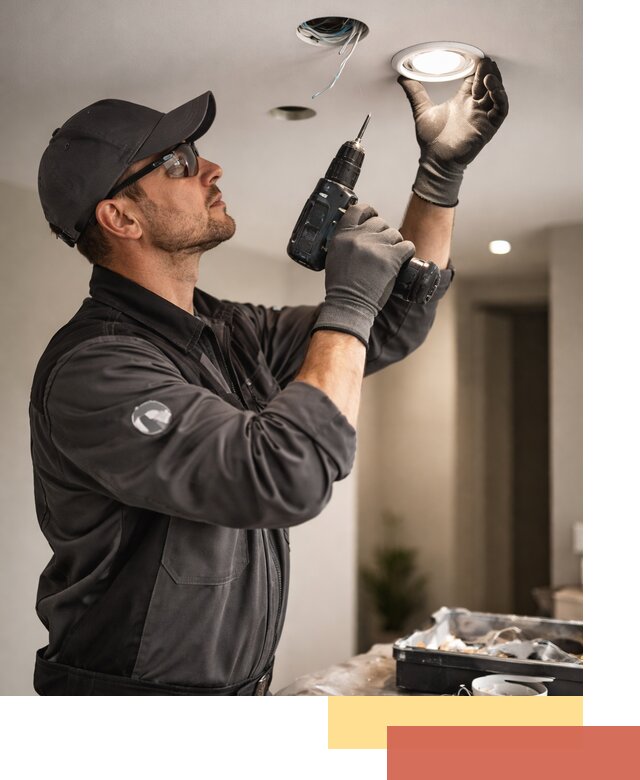 Установка точечных светильников в натяжной потолок в Крымске