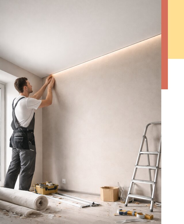 Теневые натяжные потолки в Крымске от 8498 руб. под ключ | ОТДЕЛОЧНИК-Крм