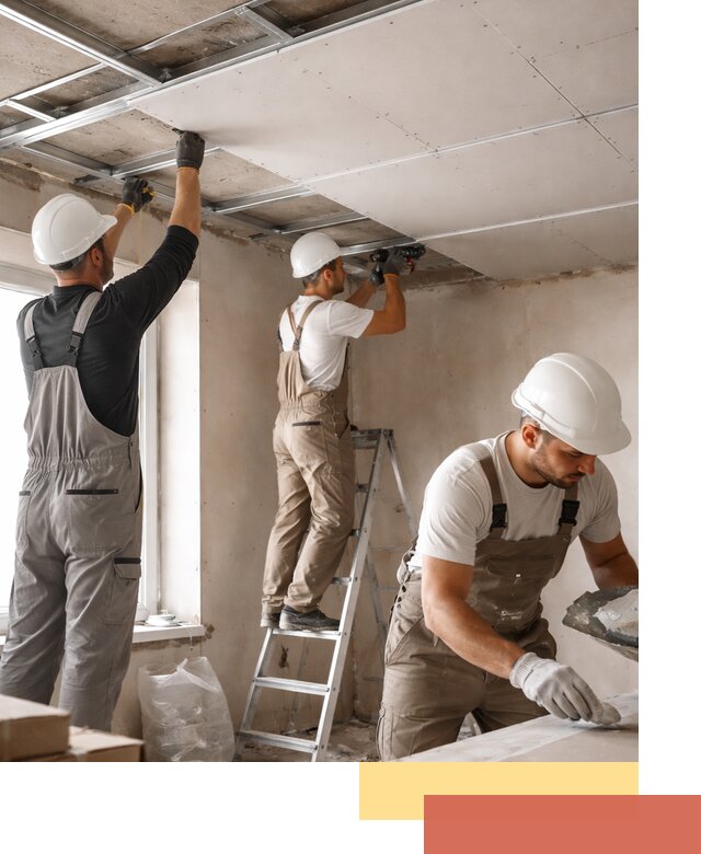 Одноуровневый потолок из гипсокартона в Крымске — монтаж и отделка