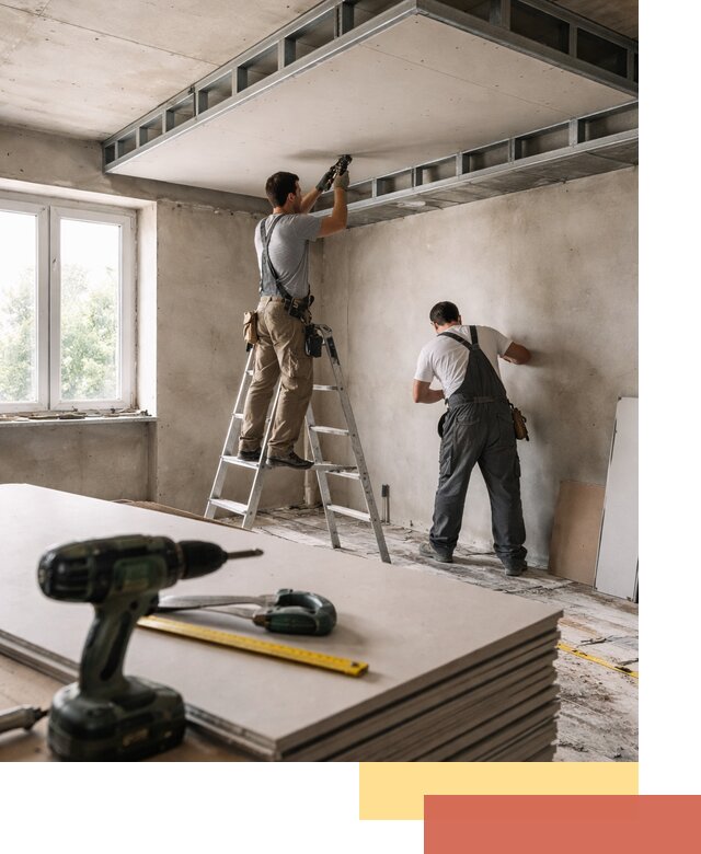 Двухуровневый потолок из гипсокартона в Крымске