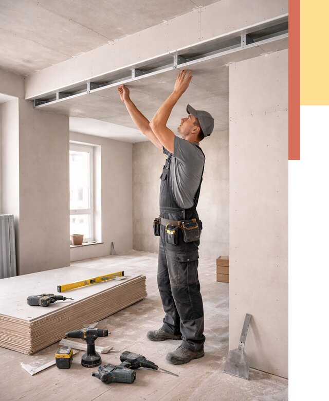 Потолок из гипсокартона с нишей в Крымске от 1295 руб. под ключ | ОТДЕЛОЧНИК-Крм