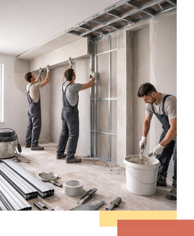 Монтаж потолка из гипсокартона с нишей в Крымске