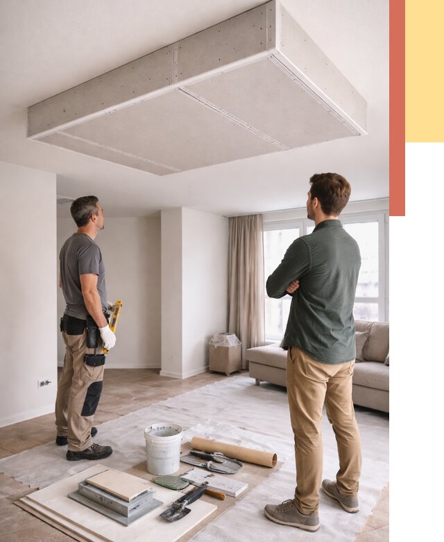 Короб на потолке из гипсокартона в Крымске от 2280 руб. — монтаж и услуги под ключ | ОТДЕЛОЧНИК-Крм