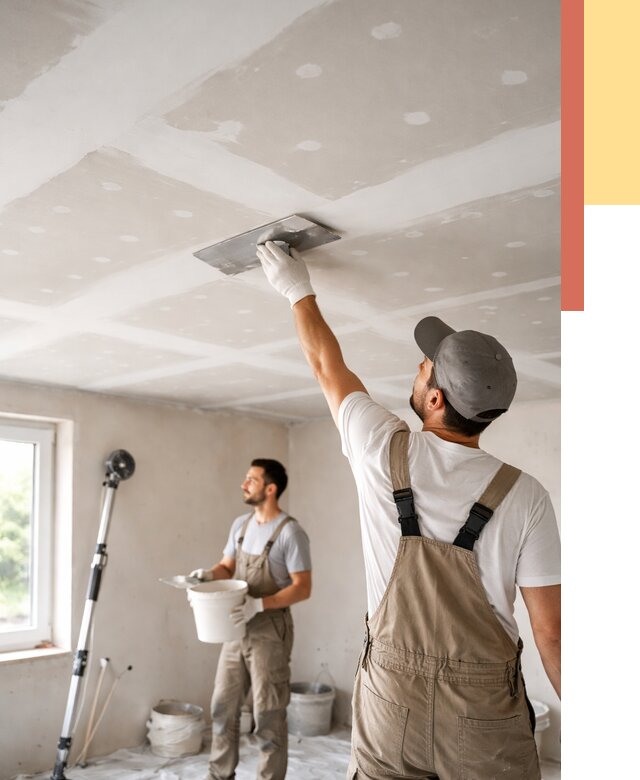 Шпаклевка потолка из гипсокартона в Крымске от 3316 руб./м2 — услуги под ключ | ОТДЕЛОЧНИК-Крм