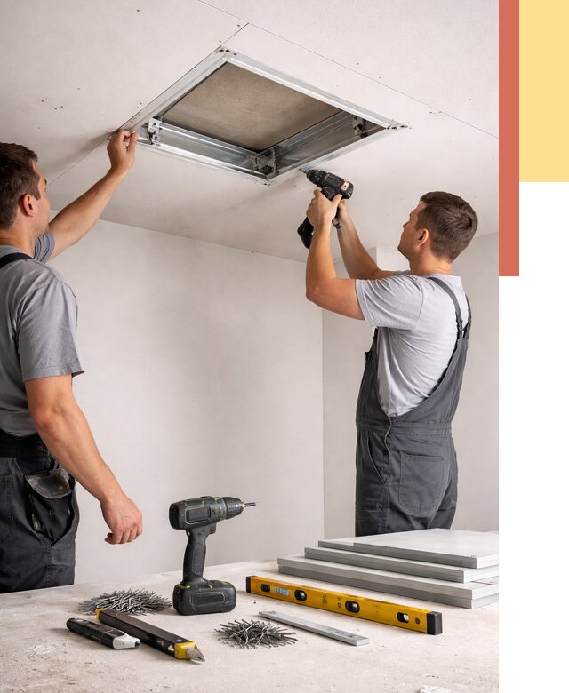 Установка люка в потолок ГКЛ в Крымске от 2591 руб. под ключ | ОТДЕЛОЧНИК-Крм