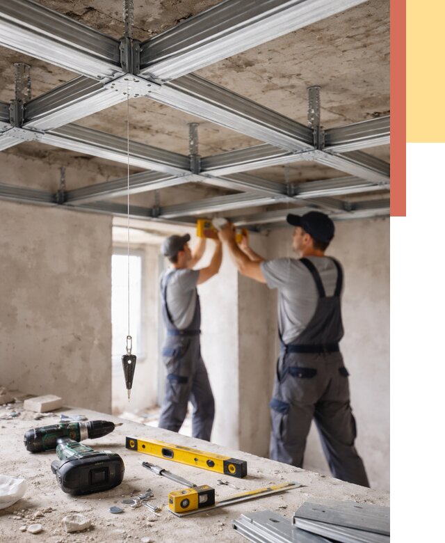 Монтаж каркаса потолка из профиля в Крымске от 4663 руб. — услуги ОТДЕЛОЧНИК-Крм