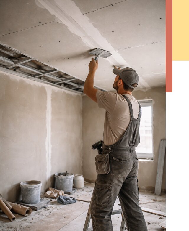 Ремонт потолка из гипсокартона в Крымске от 674 руб./м² — быстро и недорого | ОТДЕЛОЧНИК-Крм