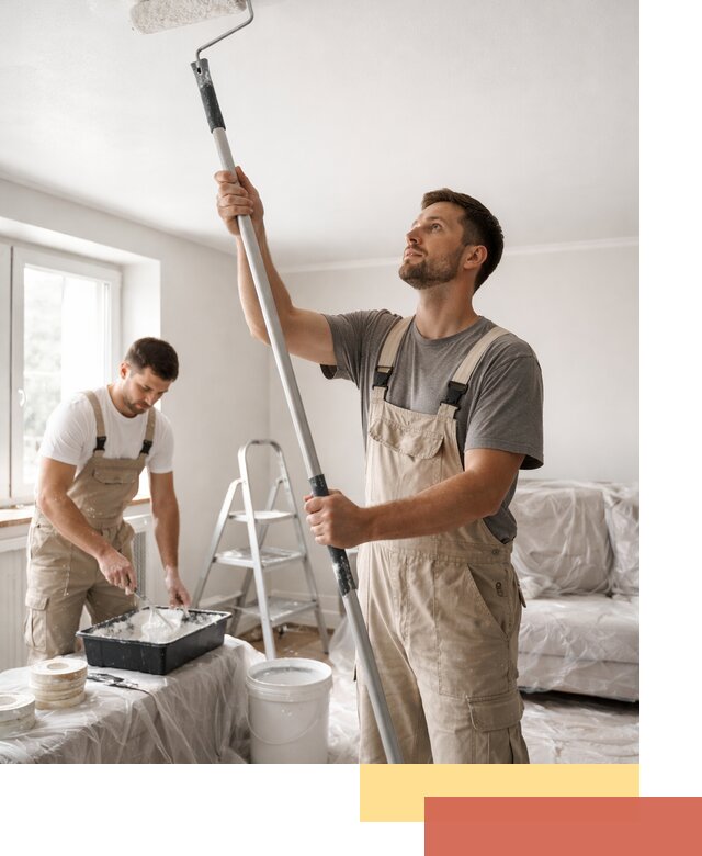 Покраска потолка водоэмульсионной краской в Крымске