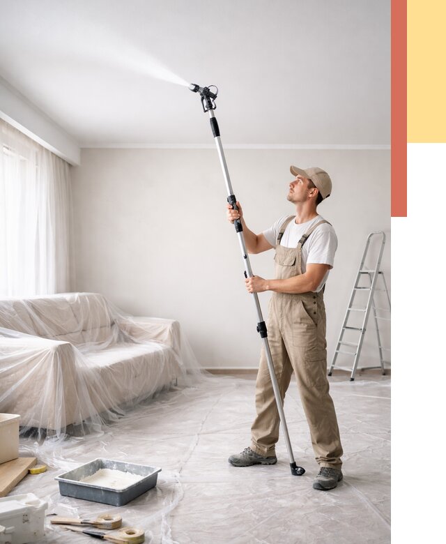 Покраска потолка краскопультом в Крымске от 4663 руб. быстро и недорого | ОТДЕЛОЧНИК-Крм