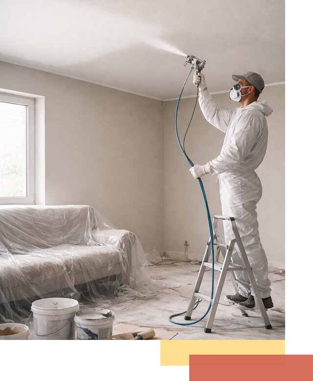 Покраска потолка краскопультом в Крымске быстро и качественно