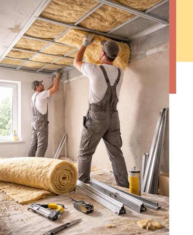 Утепление потолка в Крымске от 7461 руб/м2 — недорого, быстро, под ключ | ОТДЕЛОЧНИК-Крм