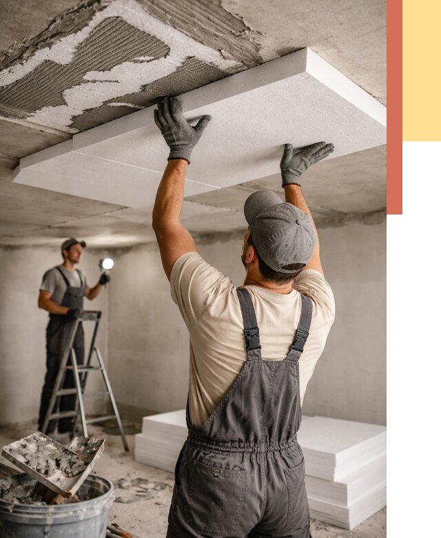 Утепление потолка пенопластом в Крымске от 4663 руб/м2 — недорого и быстро | ОТДЕЛОЧНИК-Крм